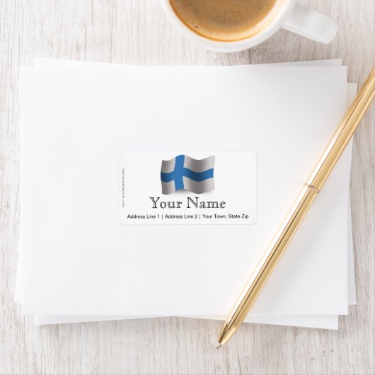 Étiquette Drapeau Finlande (En situation)