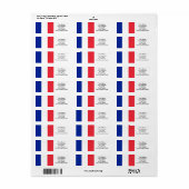 Étiquette Drapeau français (Feuille entière)