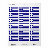Étiquette Drapeau grec (Feuille entière)
