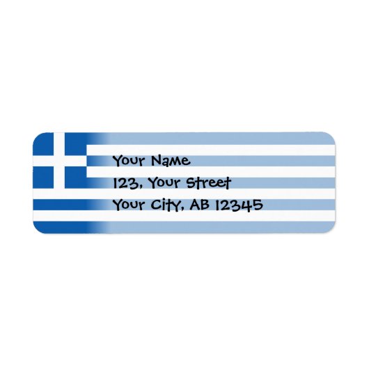 Étiquette Drapeau grec (Devant)