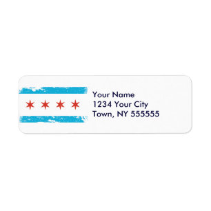 Étiquette Drapeau grunge de Chicago