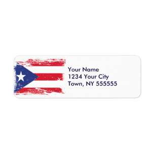 Étiquette Drapeau grunge de Porto Rico