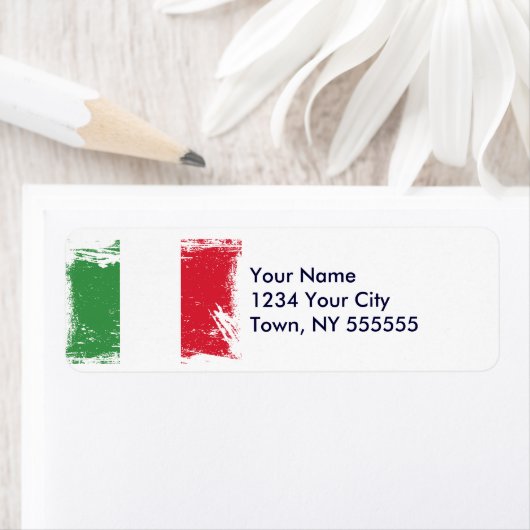 Étiquette Drapeau Grunge Italie (En situation)