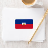 Étiquette Drapeau Haïti (En situation)