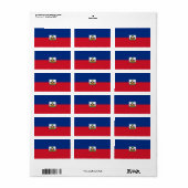 Étiquette Drapeau Haïti (Feuille entière)