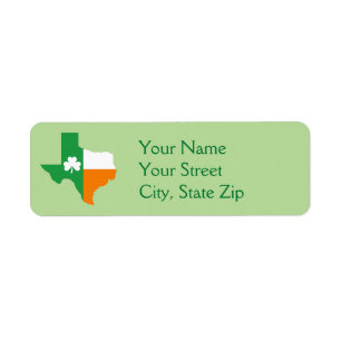 Étiquette Drapeau irlandais du Texas