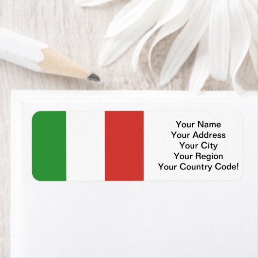 Étiquette Drapeau italien (En situation)