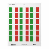 Étiquette Drapeau italien (Feuille entière)