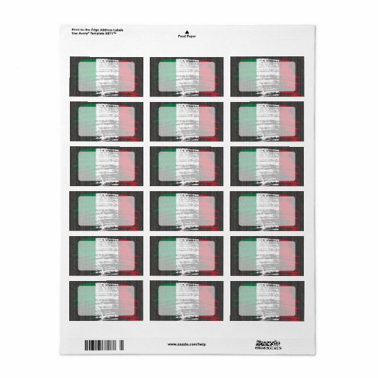 Étiquette Drapeau italien cool (Feuille entière)