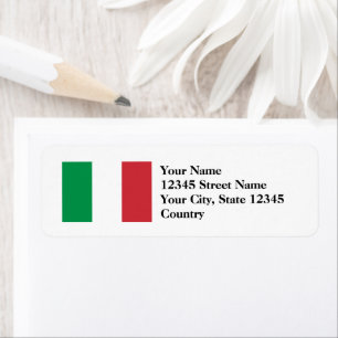 Étiquette Drapeau italien de l'Italie Retourner les étiquett