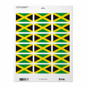 Étiquette Drapeau jamaïcain (Feuille entière)