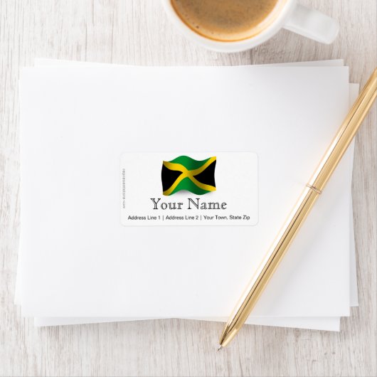 Étiquette Drapeau Jamaïque (En situation)