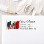 Étiquette Drapeau mexicain américain (En situation)