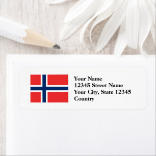 Étiquette Drapeau norvégien de Norvège Adresse de retour Éti