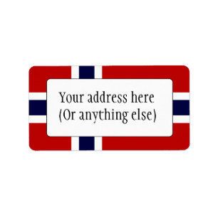 Étiquette Drapeau norvégien - Kongeriket Norge - Norsk Flag