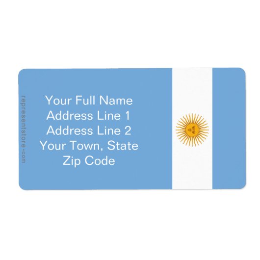 Étiquette Drapeau ordinaire de l'Argentine (Devant)