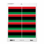 Étiquette Drapeau panafricain UNIA (Feuille entière)