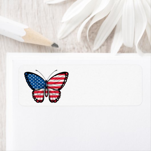 Étiquette Drapeau papillon américain (En situation)