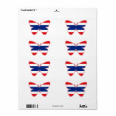 Étiquette Drapeau papillon thaïlandais (Feuille entière)