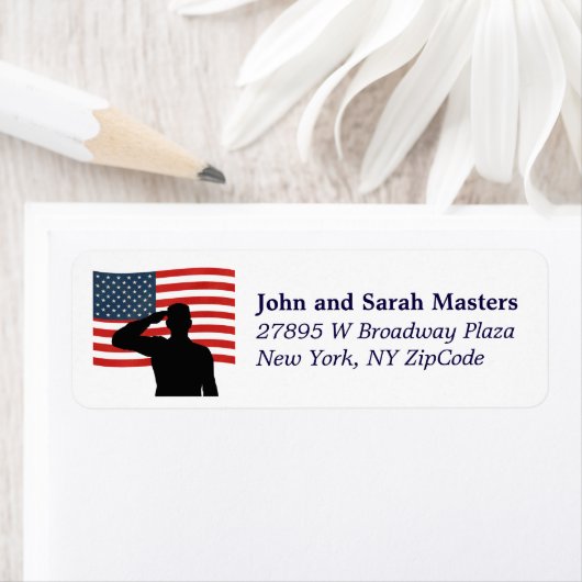 Étiquette Drapeau patriotique (En situation)