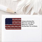 Étiquette Drapeau patriotique américain des États-Unis (En situation)