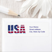 Étiquette Drapeau patriotique personnalisé USA (En situation)