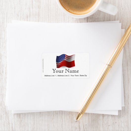 Étiquette Drapeau polonais-américain (En situation)