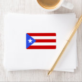 Étiquette Drapeau Porto Rico (En situation)