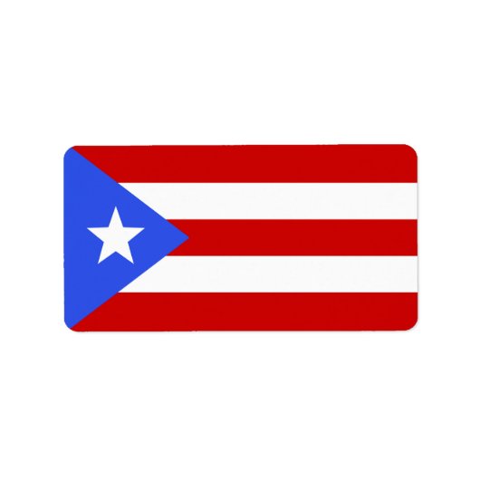 Étiquette Drapeau Porto Rico (Devant)