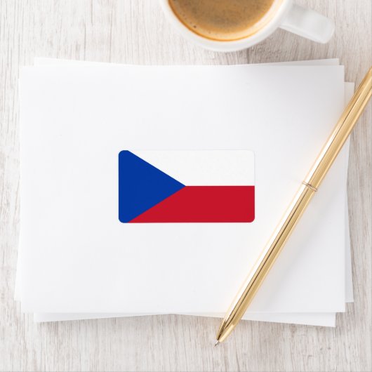 Étiquette Drapeau République tchèque (En situation)