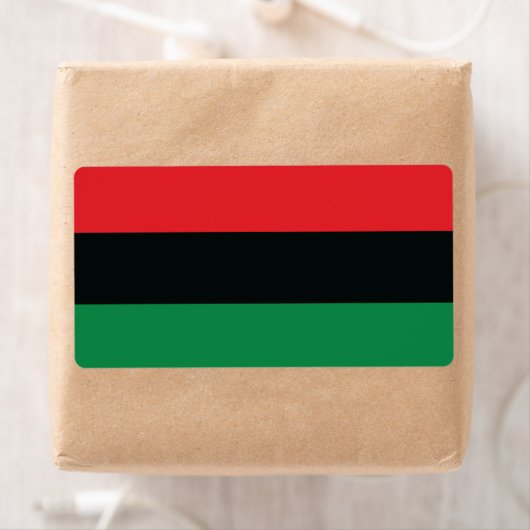 Étiquette Drapeau rouge, noir et vert (En situation)