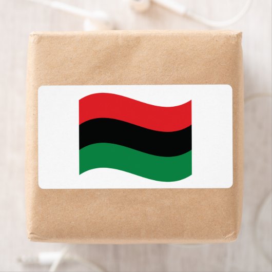 Étiquette Drapeau rouge, noir et vert (En situation)