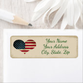 Étiquette Drapeau Rustique Pays Coeur Retourner l'adresse Ét (En situation)