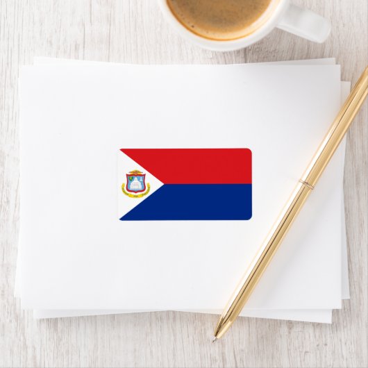 Étiquette Drapeau Sint Maarten (En situation)