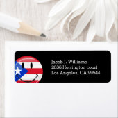 Étiquette Drapeau souriant de Porto Rico (En situation)