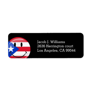 Étiquette Drapeau souriant de Porto Rico