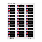 Étiquette Drapeau souriant de Porto Rico (Feuille entière)