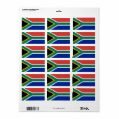 Étiquette drapeau sud-africain (Feuille entière)