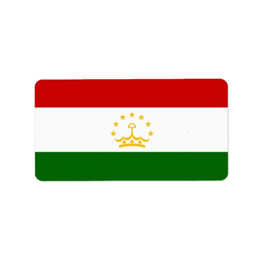 Étiquette Drapeau Tadjikistan (Devant)