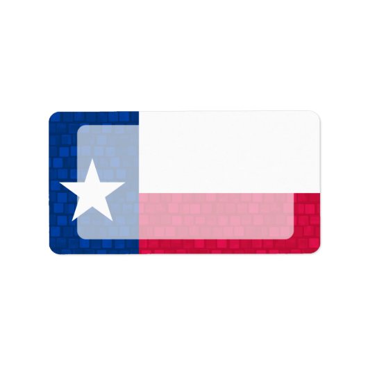 Étiquette Drapeau texan Motif moderne (Devant)