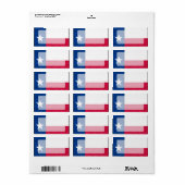 Étiquette Drapeau texan Motif moderne (Feuille entière)
