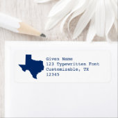 Étiquette Drapeau Texas blanc et bleu (En situation)