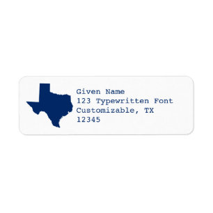Étiquette Drapeau Texas blanc et bleu