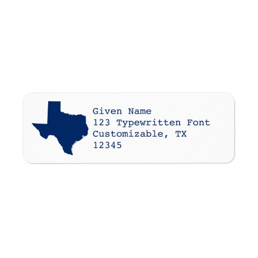 Étiquette Drapeau Texas blanc et bleu (Devant)