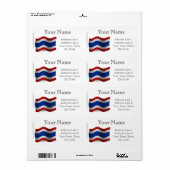 Étiquette Drapeau Thaïlande (Feuille entière)