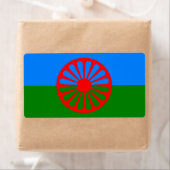Étiquette Drapeau tzigane romani officiel (En situation)