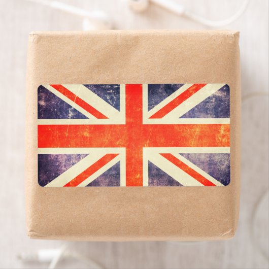 Étiquette Drapeau Union Jack vintage (En situation)