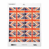 Étiquette Drapeau Union Jack vintage (Feuille entière)