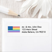 Étiquette Drapeau US gay pride - Rouge blanc et arc-en-ciel  (En situation)