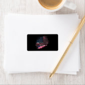Étiquette Drapeau USA (En situation)